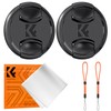 K&F Concept 40.5mm Lens Cap 2 Pack Snap-on Front Camera