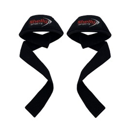 Shelly lifting Straps with wrist Support Neoprene Padded Advanced Gel Flex Grips Lifting Strap Wrist Wraps Strengthen Training Workout Exercise Fitness strap (Black)