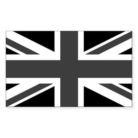 CafePress Union Jack Black and White Sticker Rectangle Bumper Sticker Car Decal