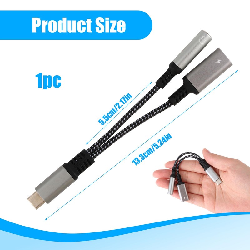 USB C to 3.5 mm Jack Adapter with DAC Chip,