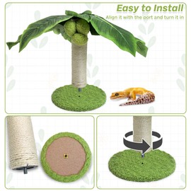 PINVNBY Fake Reptile Plants Terrarium Coconut Tree Amphibian Habitat Decor, Crested Gecko Tank Accessories for Exercise and Hide Suitable for Chameleon Crested Gecko Snake Leopard Gecko