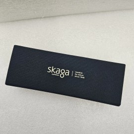 Skaga Sweden Magnetic Folding Eyeglasses Case Navy with Microfiber Lens Cloth