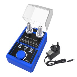 Spark Plug Tester 2 Holes, Automotive Engine Ignition Coil Tester 0-6000rpm Adjustable Working Frequency Car Spark Plug Gap Tool with Protective Cover