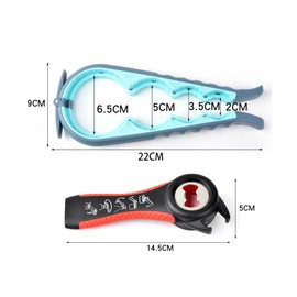 Jar Opener, Manual Can Opener, Non-Slip Heavy-Duty Can Jar Bottle Opener (Black and Red)