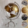 8'' World Globe, Clear Metal Globe with Built-in Gypsophila LED