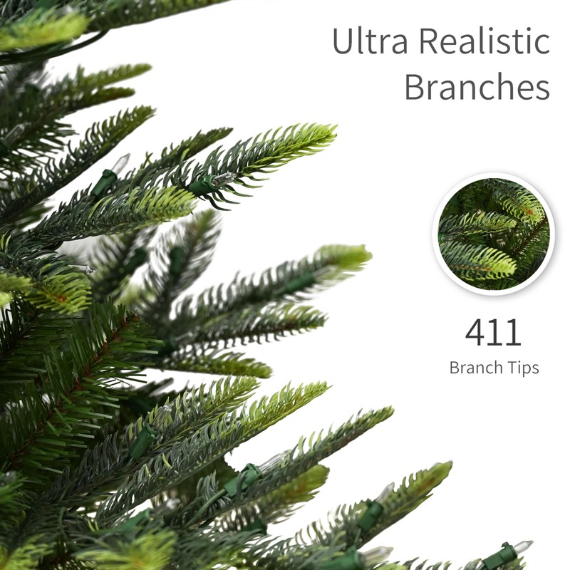 Puleo International 4.5ft Pre-Lit Aspen Fir Artificial Christmas Tree with