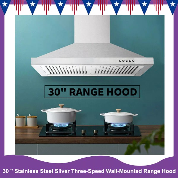 Tieasy 30 '' Stainless Steel Silver Three-Speed Wall-Mounted Range Hood