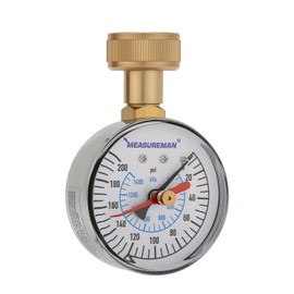 MEASUREMAN 0-200 PSI Water Pressure Gauge with Lazy Hand, 2-1/2'' Dial, Lead-Free, Stainless Steel Case, 3/4” Hose Thread, Water Pressure Gauge for Home