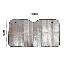 TOTMOX 1pcs XL Extra Large Reflective and Foldable Car UV Laser Sun Shade Block Screen, Car Front Windscreen Windshied Sunshade, 150 x 80cm