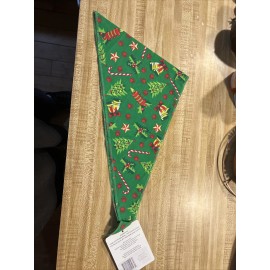 Unbranded Christmas Trees Bells Green Triangle Dog Bandana Large-XLarge 29" Bandanas NWT