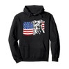Proud American Pitbull American US Flag Patriotic Dog Pullover Hoodie