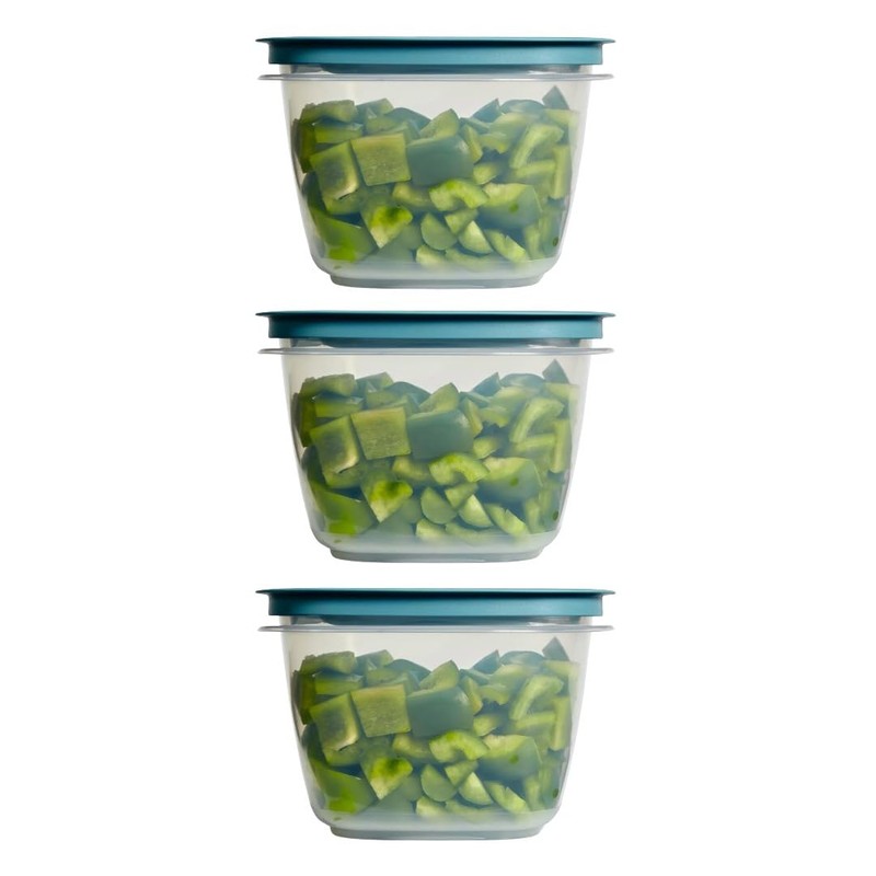 Utensilux Rubber maid Storage Containers, Easy Find Lids, Teal, 7