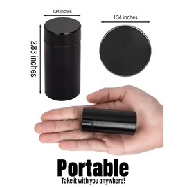 Honeypuff Smell Proof Jar, Portable Airtight Storage Container With Silicone Ring, 42ml Multi-Use Aluminum Stash Bottle for Coffee, Herb & Spice Keep Fresh(Green-Silver)