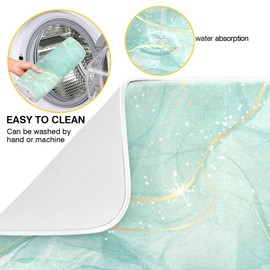 Teal Turquoise Microfiber Dish Drying Mat Large Size Cyan Mint Liquid Drying Mat Drainer Mat for Countertop Dish Drying Pads 18 x 24 Inches