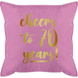 Kissen 50x50 - Cheers to 70 years I 70. Geburtstag Geschenke 70 Jahre Mann Geschenkidee Siebzigster I 70er I 70iger I 70ter - 50 x 50 cm - Pink - geburtstagsgeschenke zum 70ste 70-er siebzig