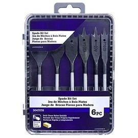 Edward Tools Spade Bit Set with Case - 6 Piece Heavy Duty Spade Bits for Drill - 3/8” to 1” - Universal quick change - Fits all standard quick change chucks - Solid polycarbonate case for organization