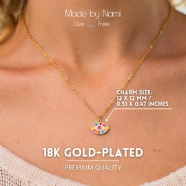 Made by Nami Women's Gold Chain with Evil Eye Pendant Made of Surgical Stainless Steel 40 + 5 cm Necklace Women's Gold with Nazar Pendant Waterproof Jewellery Gold, Stainless Steel, No Gemstone
