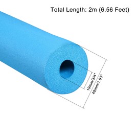 sourcing map Foam Tubing 3/4"(19mm) ID 49mm OD 2m Length Tube Covers for HVAC Copper Pipe Insulation Handle Grip Support, Blue