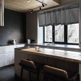 Cozynight Gray Sheer Tier Curtains 16 inch Length Linen Curtain Sheers Transparent Half Window Curtains Kitchen Tiers Bathroom Cafe Curtain Light Filtering Rod Pocket 1 Panels