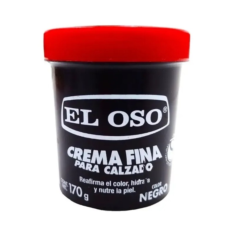 Crema Para Calzado El Oso Fina Color Negro 170g