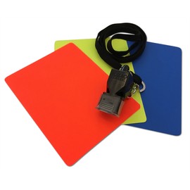 referee at work Referee Set Handball with Whistle and Disciplinary Cards Red, Yellow and Blue, 4 Pieces (Handball)