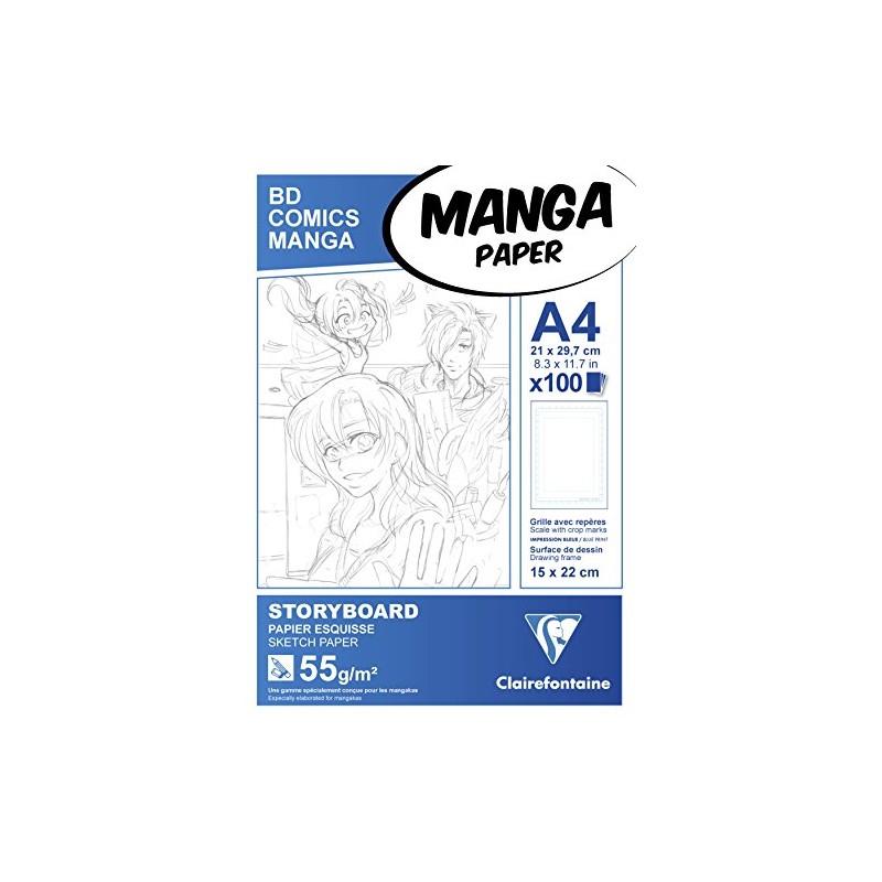 Clairefontaine 94037C Manga Block Storyboard (Ideal for Manga and Multi-Techniques,