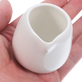 YARNOW 4pcs White Ceramic Mini Milk Jug with Spout, 50ml Creamer Pitcher for Coffee, Tea, Sauces, and Condiments, Ideal for Home, Parties, and Restaurants