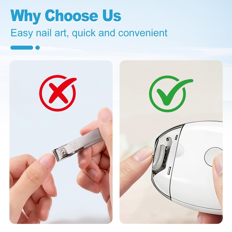 Automatic Electric Nail Clipper,3-Speed Quiet Nail Grinder with Nail Catcher,