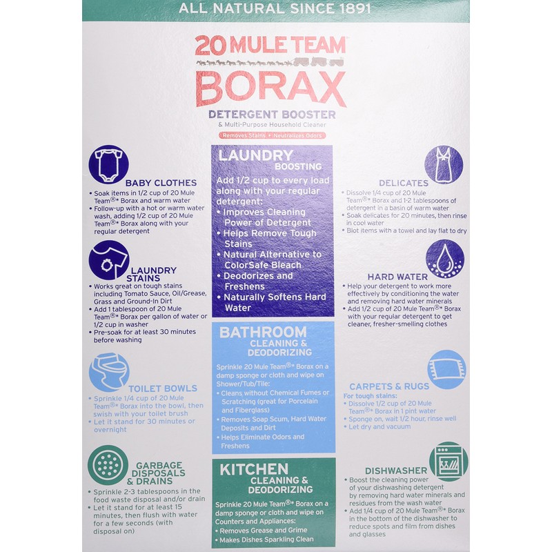 Borax 20 Mule Team Detergent Booster, 65 Oz.