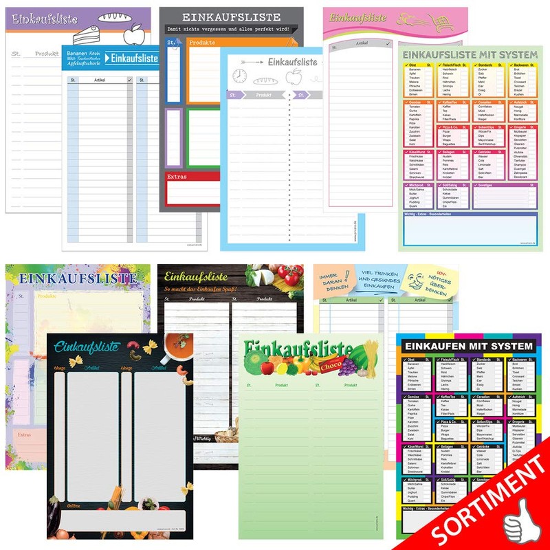 PRICARO Food Shopping List Red A5 Pack of 3