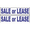 2-6x24 Sale or Lease Real Estate Rider Sign Blue