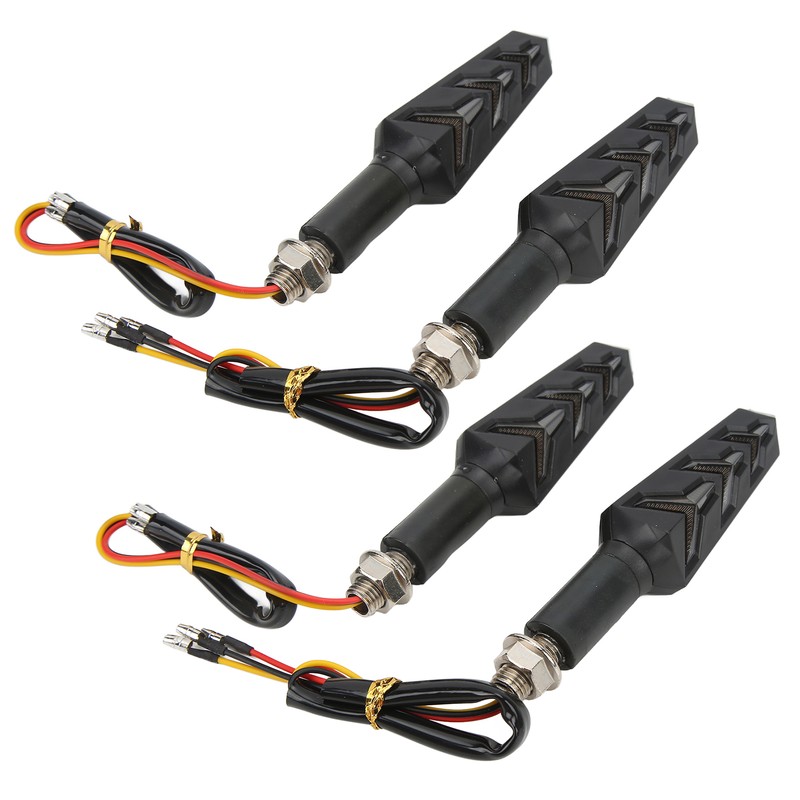 4Pcs Motorcycle LED Turn Signals Daytime Running Lights Blinker Front