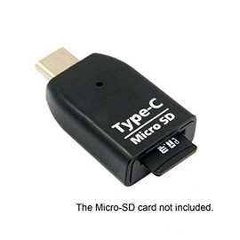 System-S Adapter USB 3.1 Type C for microSD/SDHC/SDXC/T-Flash Card Reader Mini Card Reader in Black