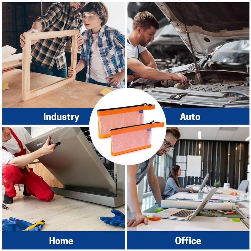 WISEPRO 6 Pack Tool Pouch with Zipper, Waterproof 600D Clear