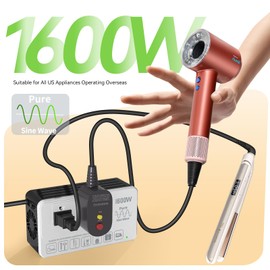 1600W 220V to 110V Converter for European International Travel, Universal Power Plug Adapter Voltage Converter US to Europe, Plug & Play, No Limitations - Power Any American Appliances Overseas
