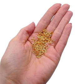 Gold Plated Jump Rings 5mm 400pcs (0.7mm Thickness) for Jewellery Making, Strong Open Jump Rings for Connecting Clasps, Pendants and Findings, Essential Beading Supplies