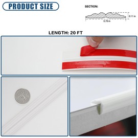 ZOWZOW Flexible Inside &Outside Corner Trim, 20 Ft Peel and Stick Multifunctional Molding Trim, Caulk Strip for Wall, Edge, Floor, Window, Door, Ceiling, White