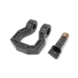 Rough Country Forged Steel D-Ring Shackle Set | Heavy Duty Off-Road Recovery | Winch Accessories | Black | RS118