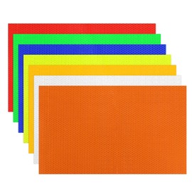 MECCANIXITY Adhesive Reflective Stickers, 12 x 8 Waterproof Safety Reflective Tape Warning Night Reflector Sticker for Bicycles Cars Trailer Mailbox, Multicolor Pack of 7