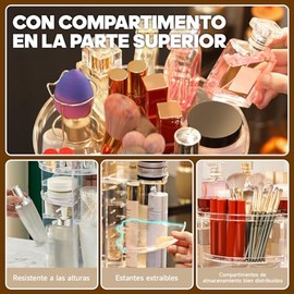 Genérico Organizador de Maquillaje, Organizador de Maquillaje Giratorio de 360 Grados para Escritorio, Vitrinas Cosméticas de Acrílico Transparente,  