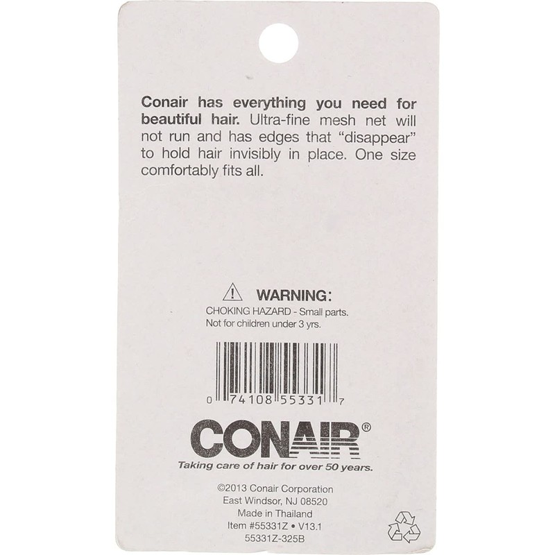 Conair 55331 3 CT. HAIR NET BLACK