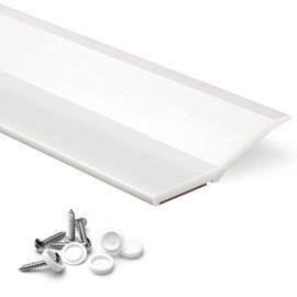 FOSLUOC Garage Door Seal Top and Side Seal Strip 34FT White Adhesive Backed Rubber Weather Stripping Replacement Weatherproofing Universal Sealing(White)