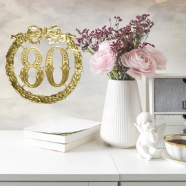 Walter Kunze Anniversary Number 80, Diameter 13 cm, Gold, Anniversary Wreath