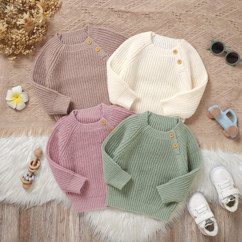 LAWKUL Baby Pullover Sweater Ultra-Soft Stretchy Long Sleeve Knit Clothes