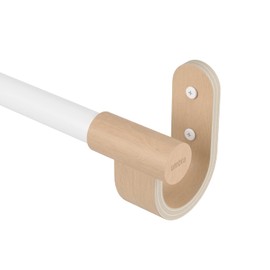 Umbra Bellwood - Barra de cortina para cortinas de ventana, longitud ajustable, juego incluye remates y accesorios de montaje, color blanco natural