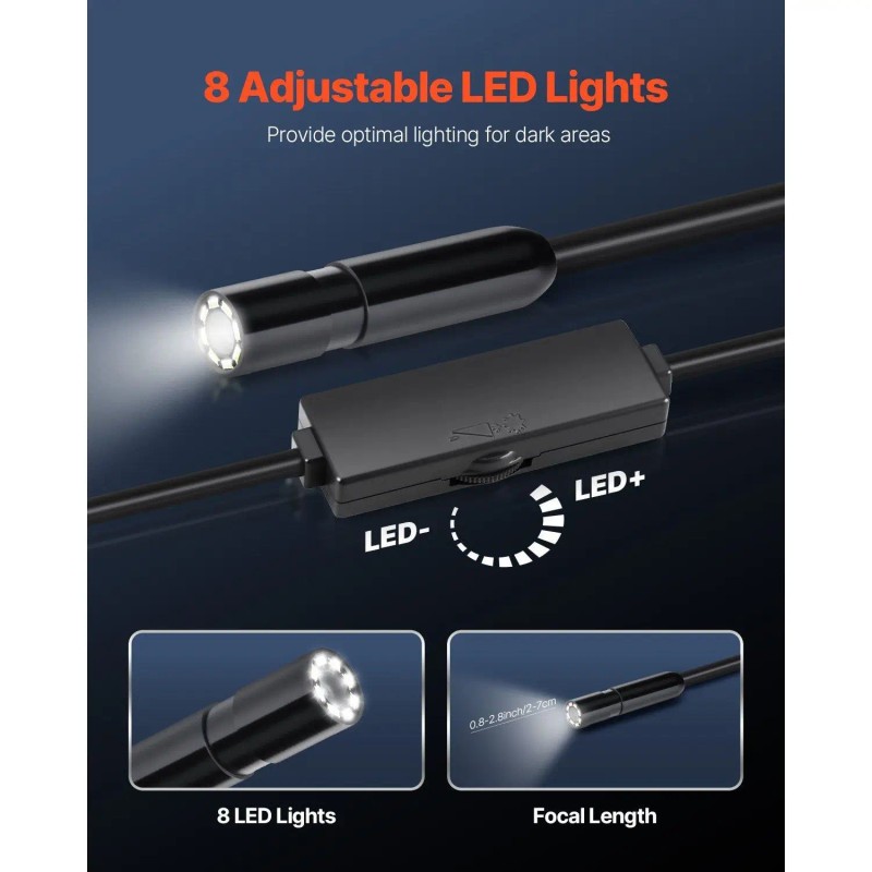 Industrial Endoscope Camera 5M Single Lens 1920P HD Android Compatible