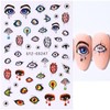 8 Sheets Mushroom Rainbow Nail Art Stickers Colorful Flower Eye