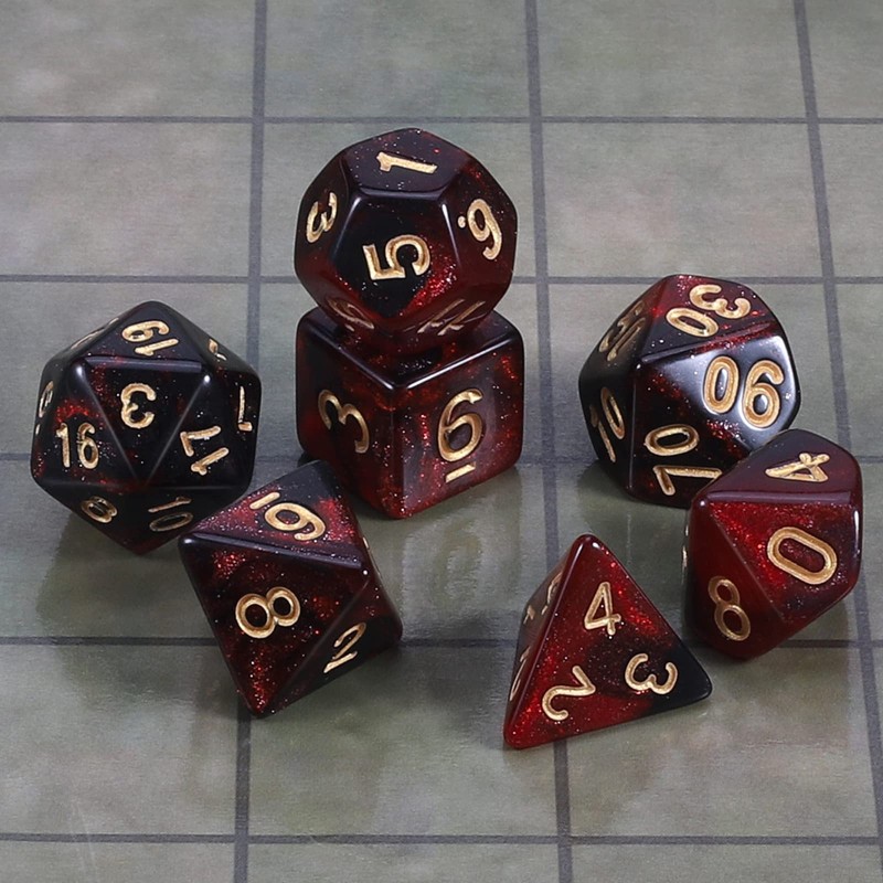 CiaraQ DND Polyhedral Dice Set with Dice Bag for Dungeons