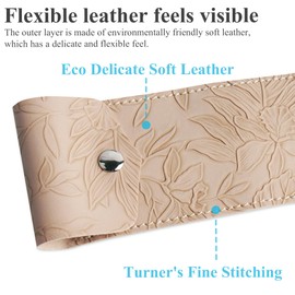 Hennaja Adjustable Elastic Band Pen Holder for Notebooks, Pen Sleeve Pouch for Journals, Pencil Holder, Bible Planner Accessories, Cute Pencil Case(1-Light Brown)