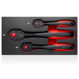 SENESS 3-Piece 72-Tooth Composite Ratchet Set, 1/4", 1/2", 3/8" Drive Ratchet Handle